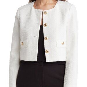 T Tahari Crop Tweed Jacket
